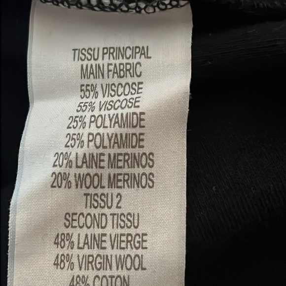 Vanessa Bruno ATHE little black dress mixed media wool / Lace blend Sz 1 / XS - Picture 14 of 14